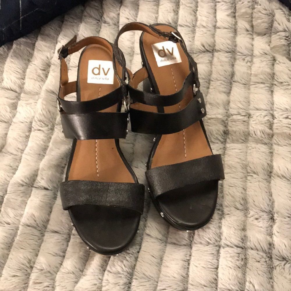 Cute black Dolce Vita wedges